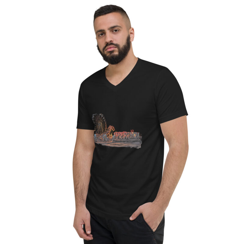 T-shirt Unisexe à Manches Courtes et Col V – Image 2