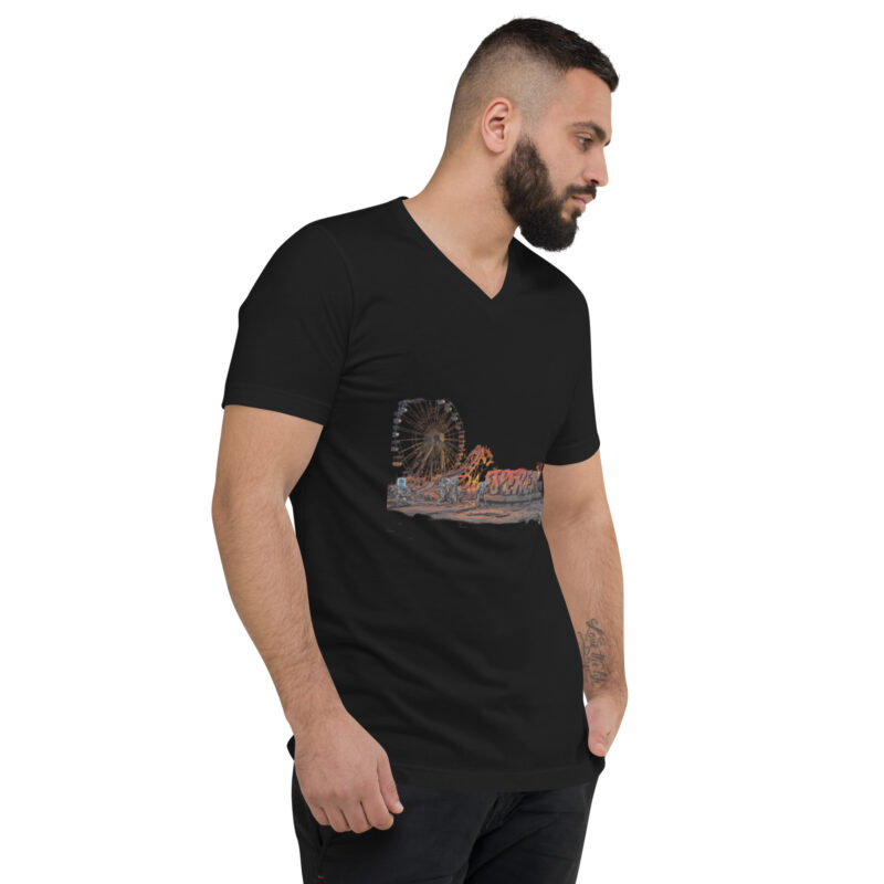 T-shirt Unisexe à Manches Courtes et Col V – Image 3