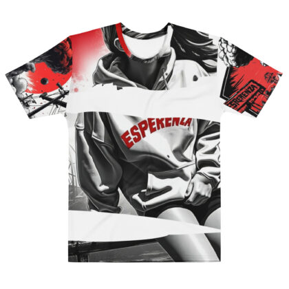 T-shirt imprimé noir, blanc et rouge Esperenza
