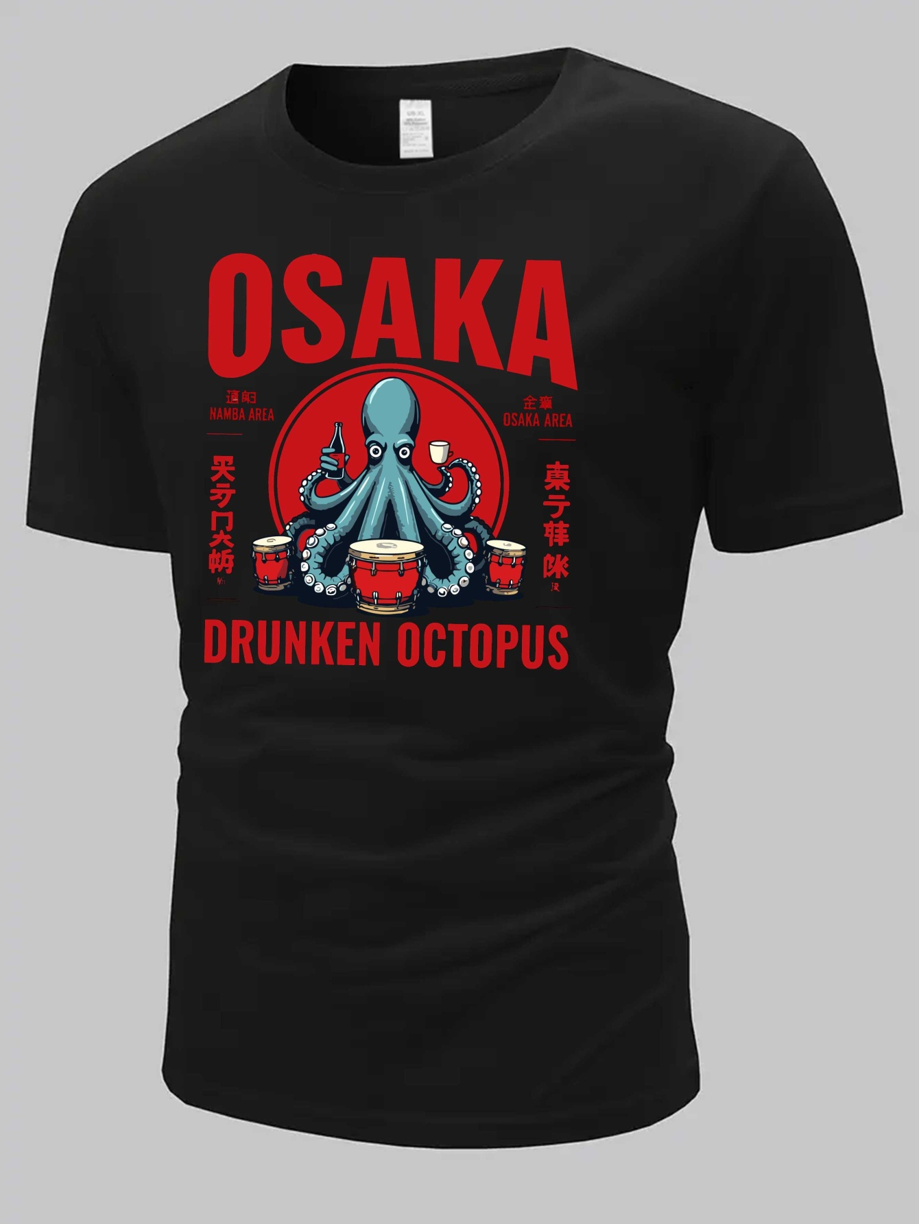 Chemise Homme en Coton Mélangé Blanc avec Imprimé Poulpe Ivre d'Osaka – Mode Décontractée et Tendance – Image 3