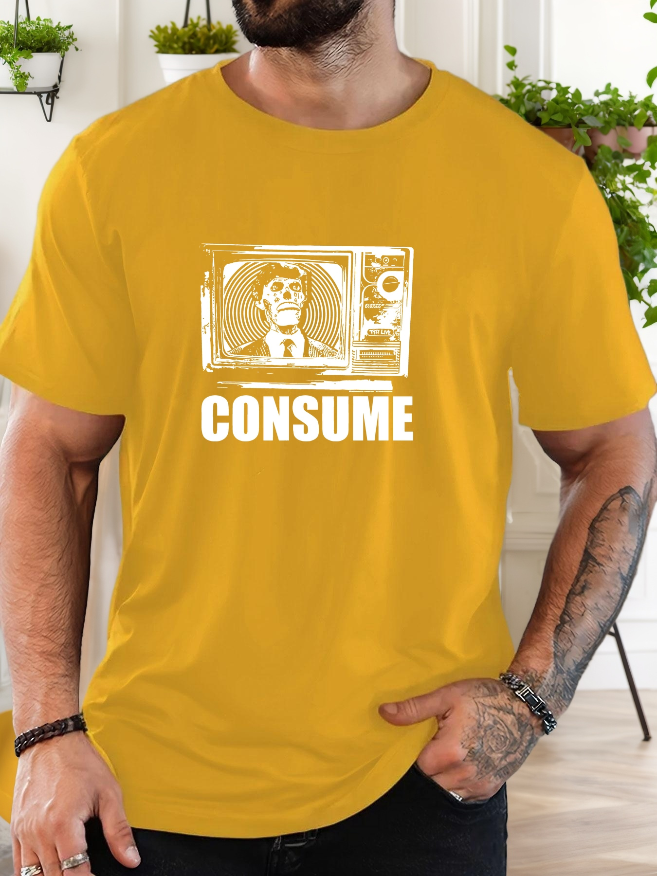 Consume T-shirt Graphique Décontracté pour Hommes – Style Vintage Streetwear – Image 7