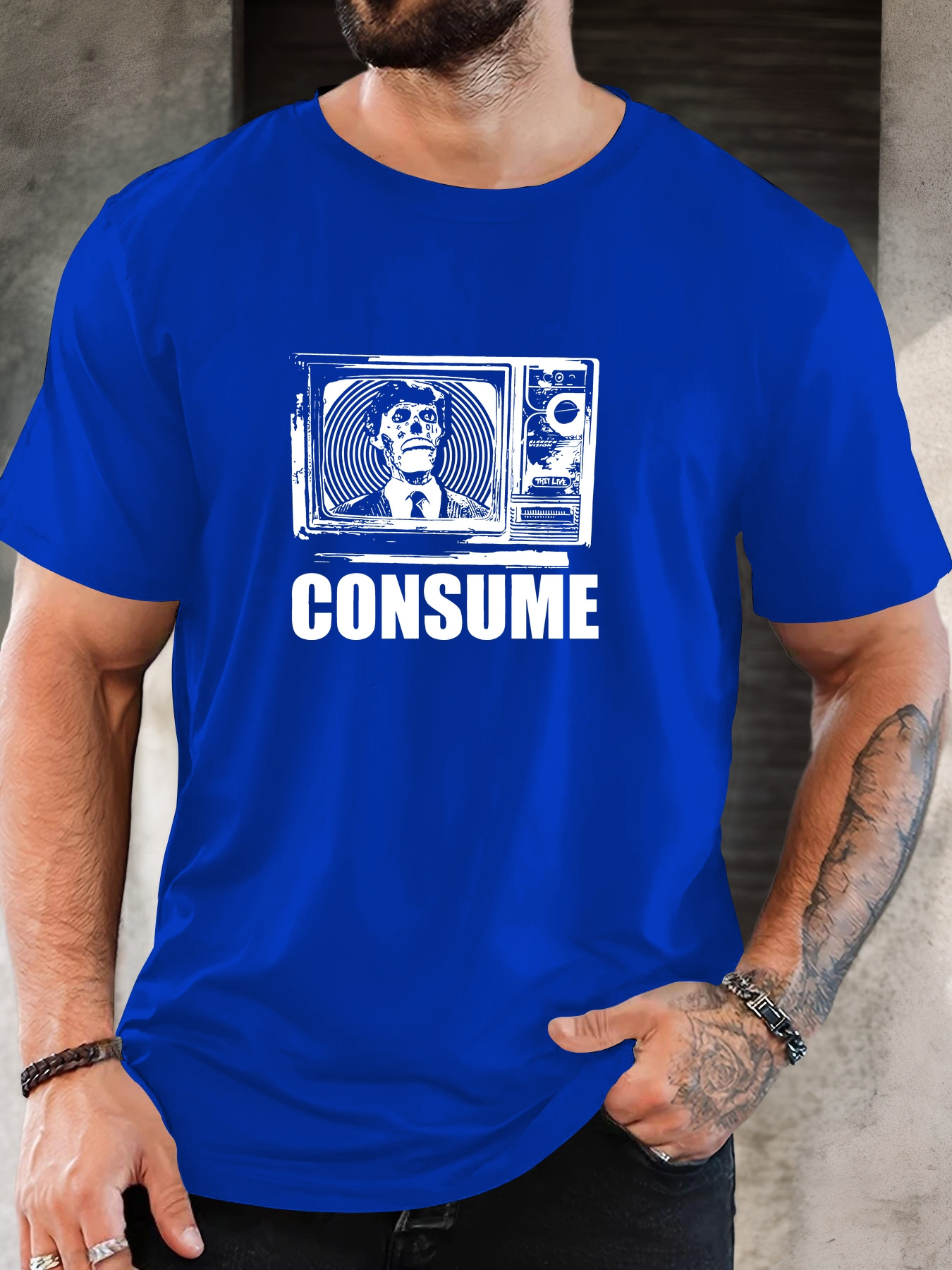 Consume T-shirt Graphique Décontracté pour Hommes – Style Vintage Streetwear – Image 5