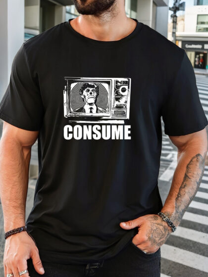 Consume T-shirt Graphique Décontracté pour Hommes – Style Vintage Streetwear