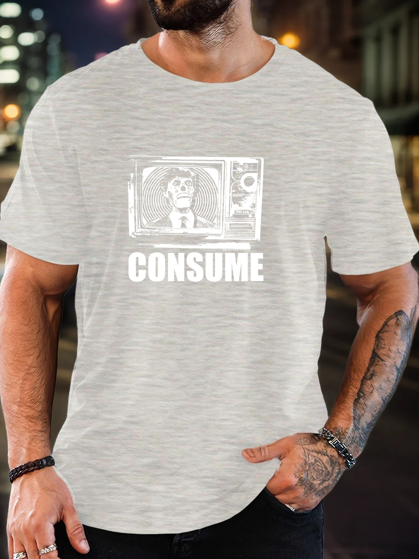 Consume T-shirt Graphique Décontracté pour Hommes – Style Vintage Streetwear – Image 9