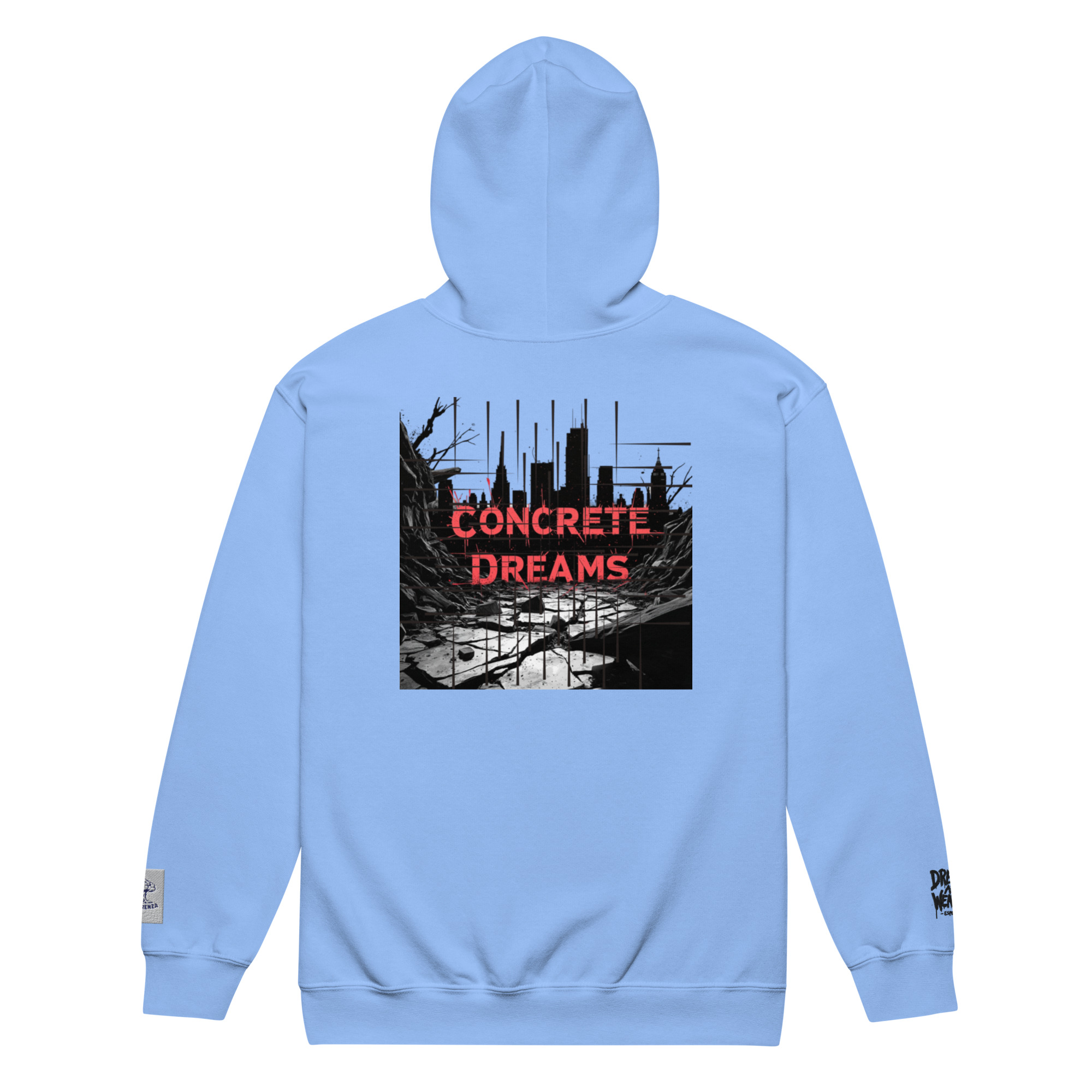 Sweat à capuche épais unisexe à fermeture éclair broderie sur poignet  serie concrete dreams esperenza.shop – Image 5