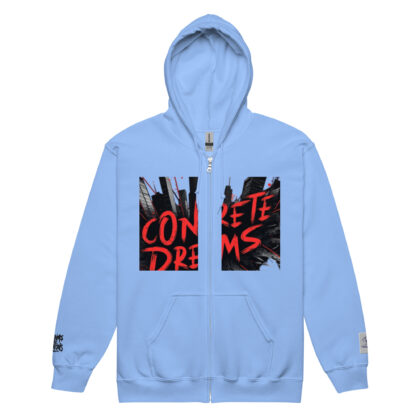 Sweat à capuche épais unisexe à fermeture éclair broderie sur poignet  serie concrete dreams esperenza.shop