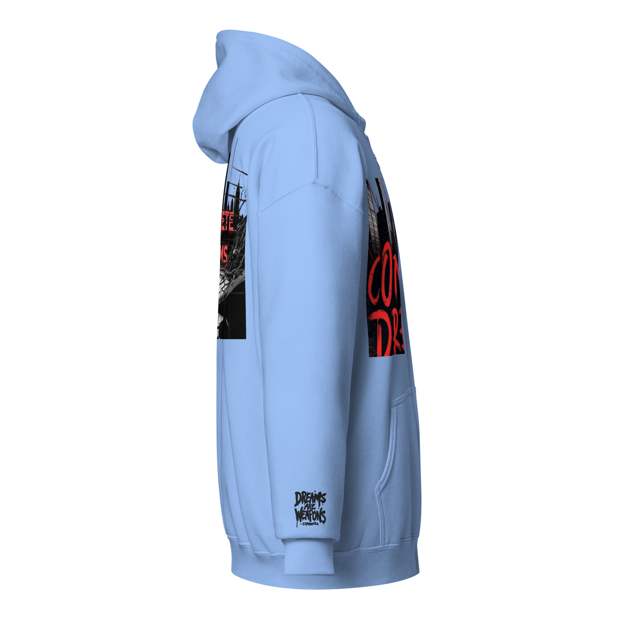 Sweat à capuche épais unisexe à fermeture éclair broderie sur poignet  serie concrete dreams esperenza.shop – Image 2