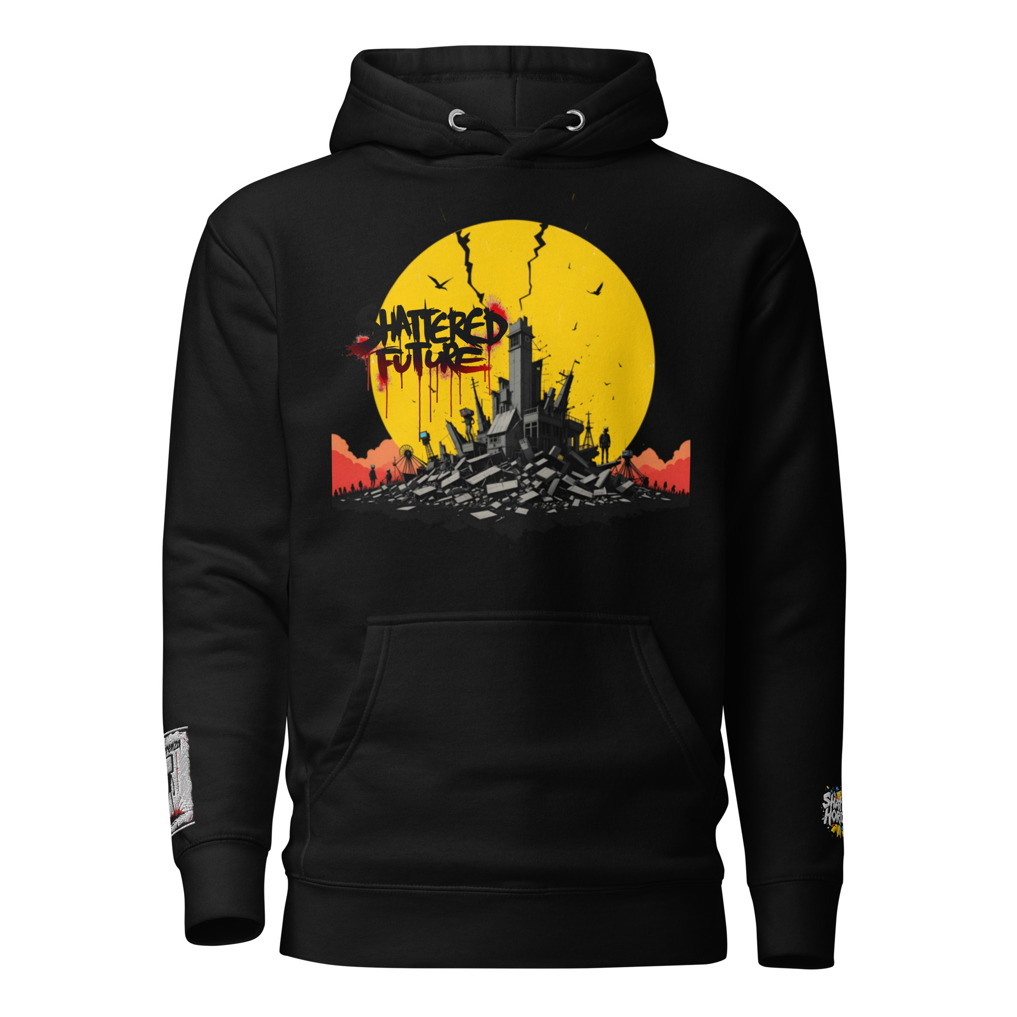 Sweat à capuche Shattered Horizons - impression DTG avant