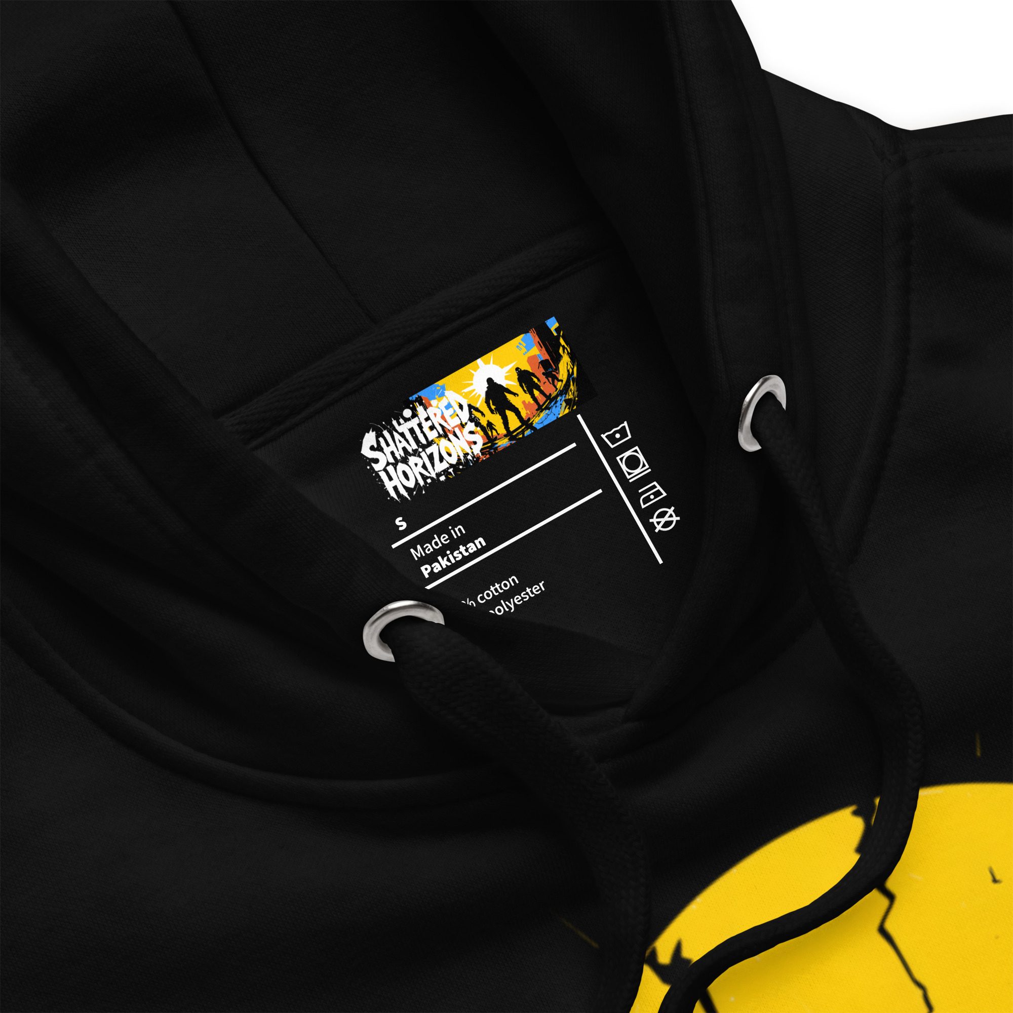 Sweat à capuche Shattered Horizons - etiquette interieur stylé