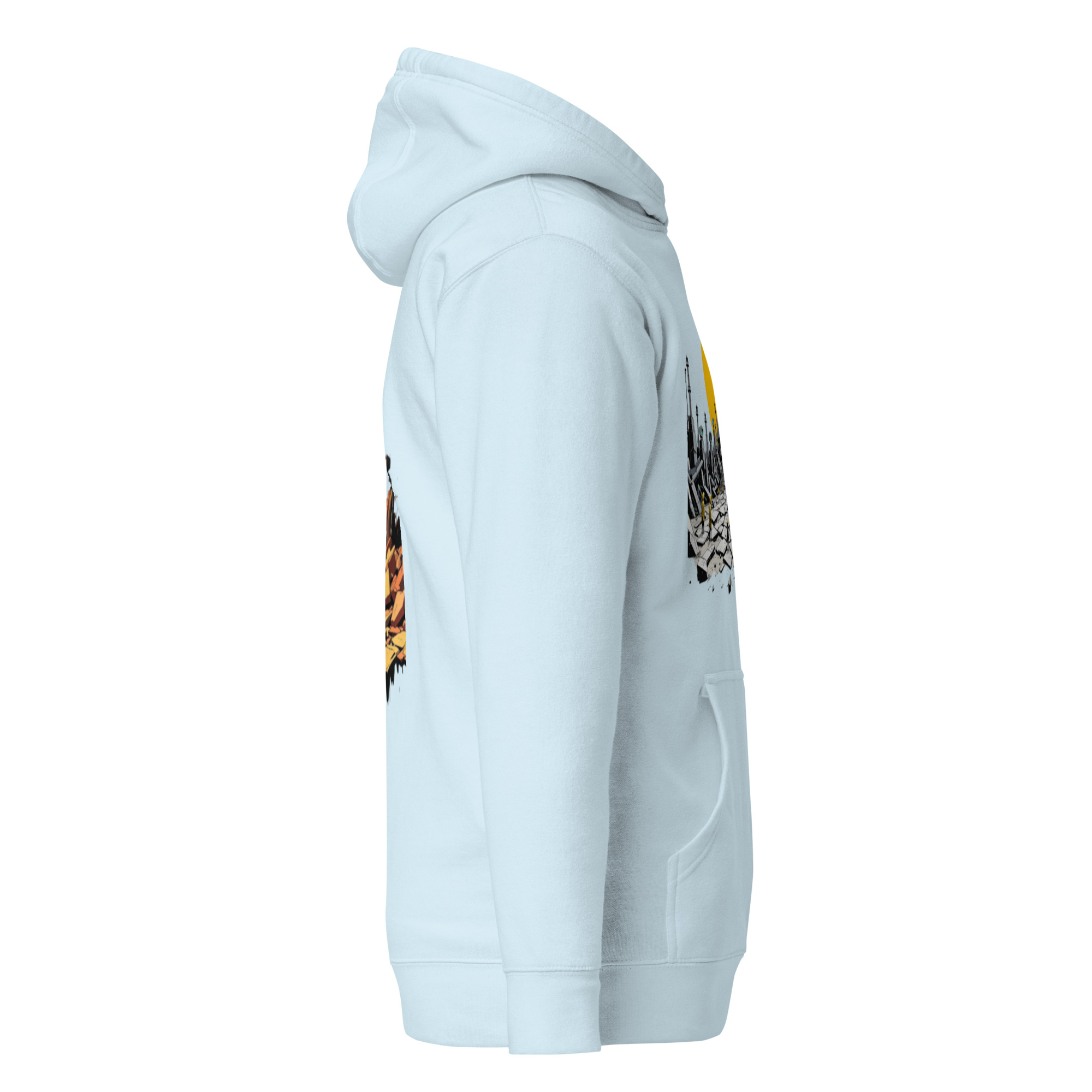 Sweat à capuche blanc Shattered Horizons – Streetwear minimaliste – Image 5