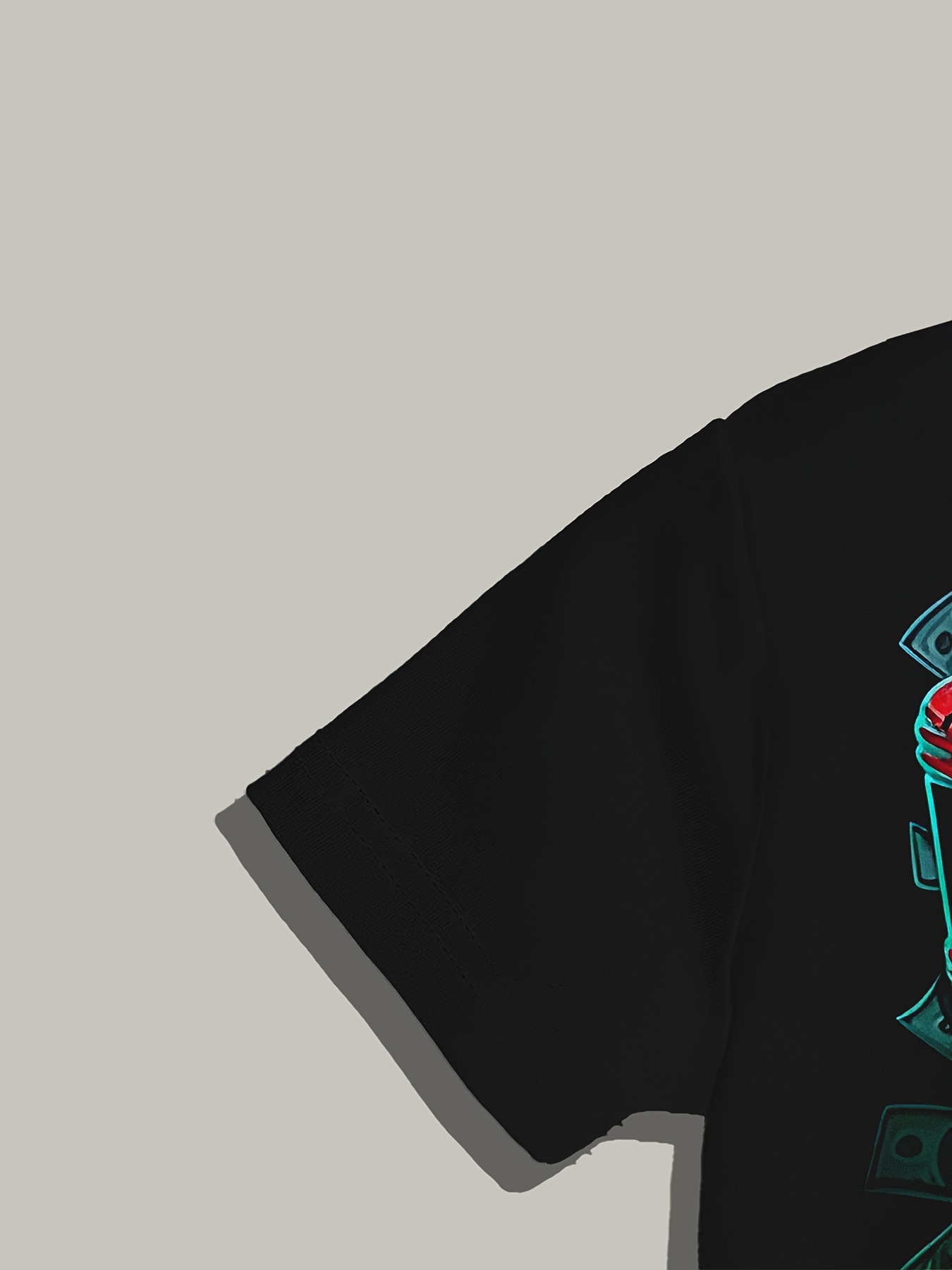 1pc T-shirt imprimé de dollars de dessin animé pour hommes – Image 5