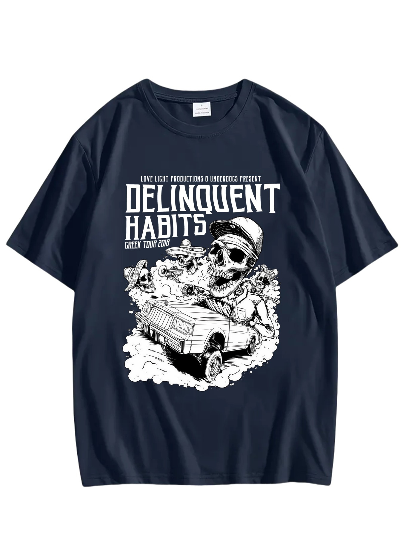 T-shirt Décontracté à Manches Courtes pour Homme – Imprimé Graphique Délinquant