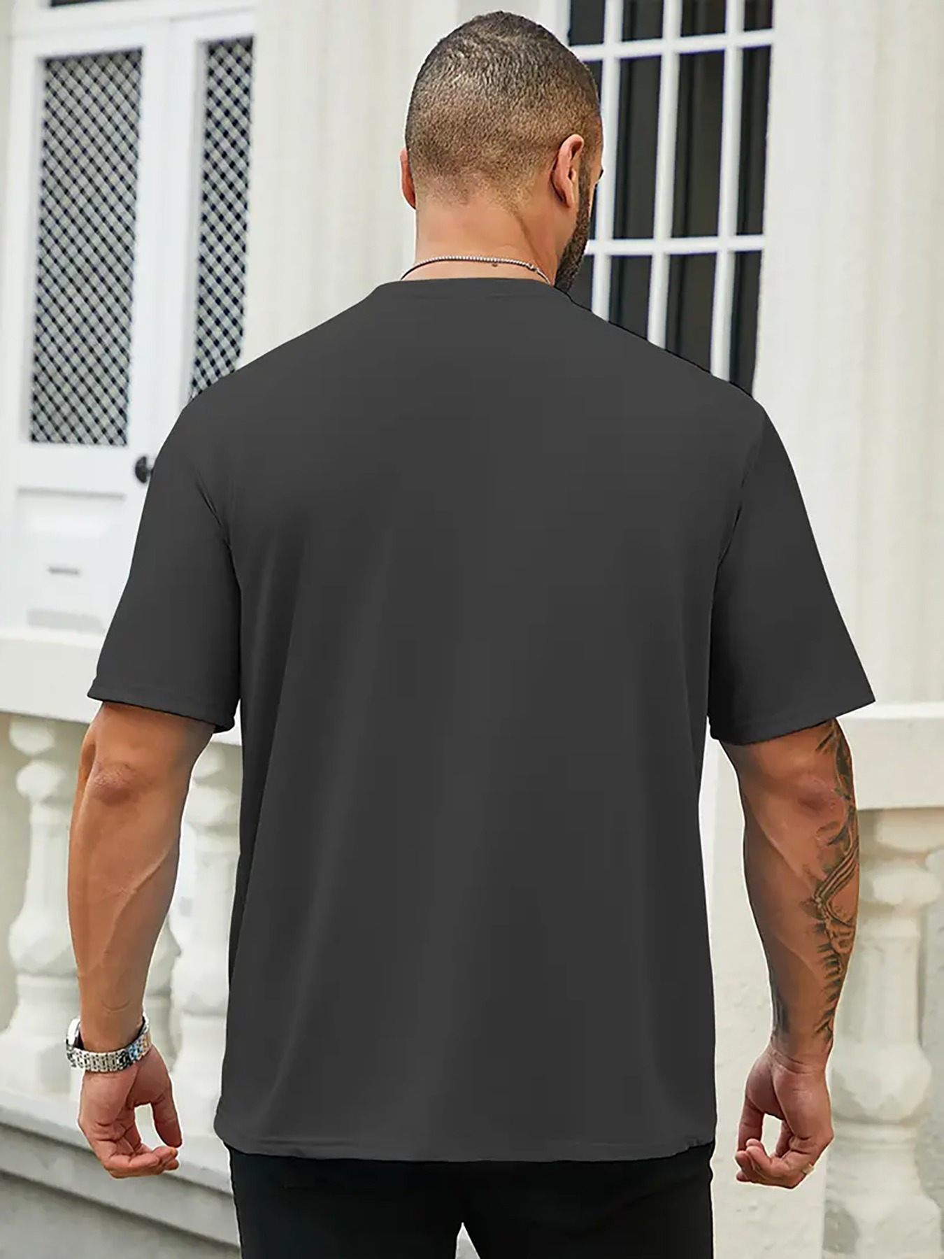 T-shirt Décontracté à Manches Courtes pour Homme – Imprimé Graphique Délinquant – Image 10