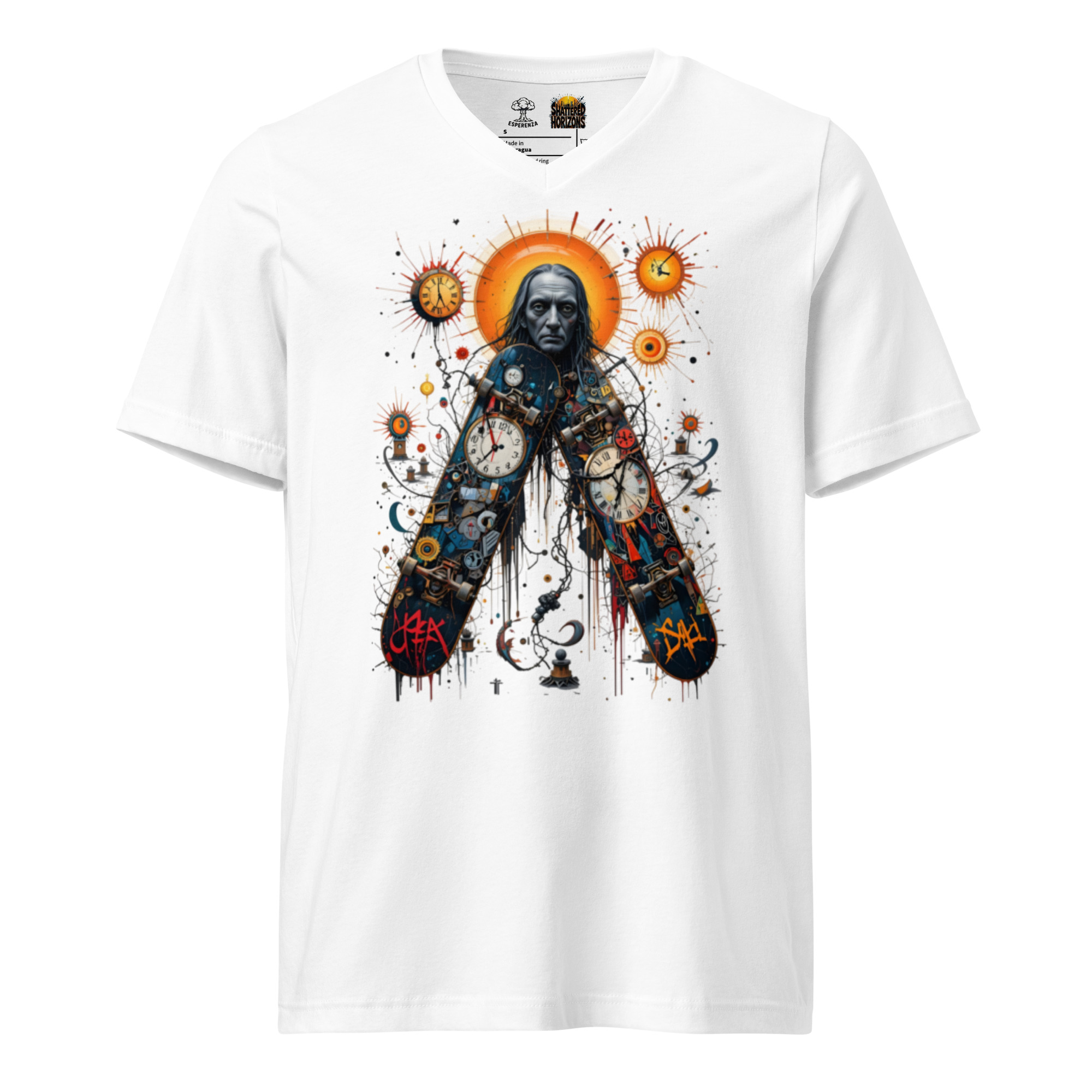 T-shirt Col V Unisexe – Shattered Horizons