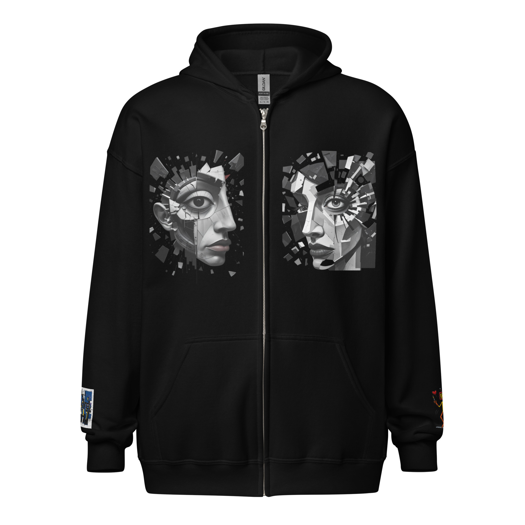 Sweat à capuche épais unisexe à fermeture éclair