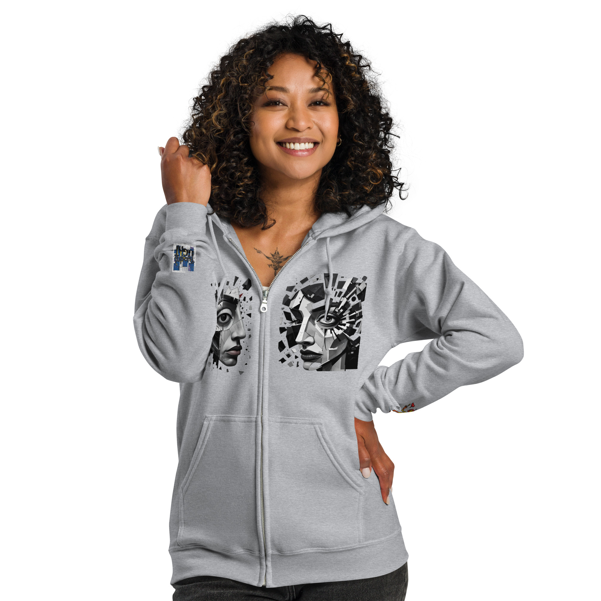 Sweat à capuche épais unisexe à fermeture éclair – Image 2